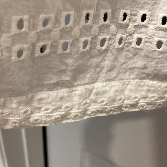 Maurices White Cotton Long Sleeve Eyelet Lace Safari Cargo Shirt Jacket - Sz L - Picture 12 of 14